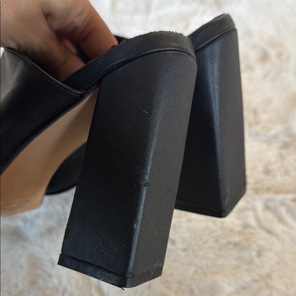 Ego Black Mules with Chunky Block Heel - Picture 3 of 3